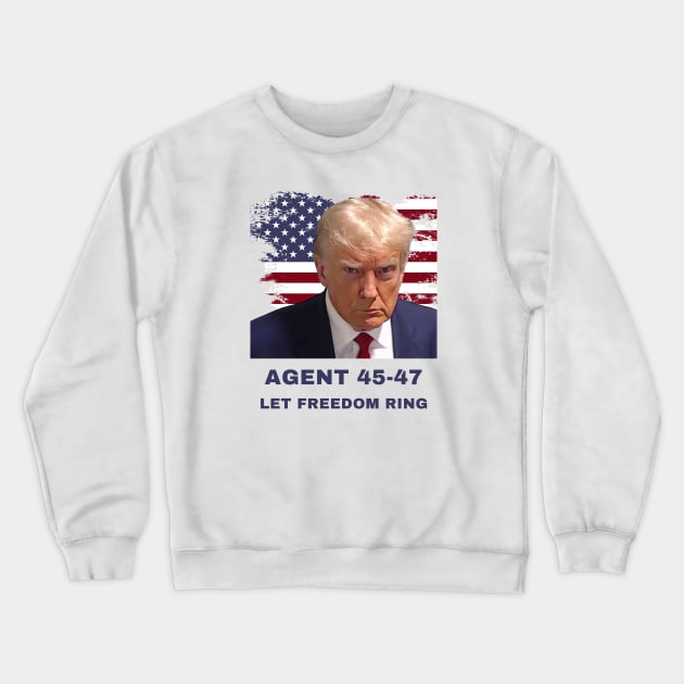 Trump 45-47 Let Freedom Ring Crewneck Sweatshirt by Mill Creek Designs